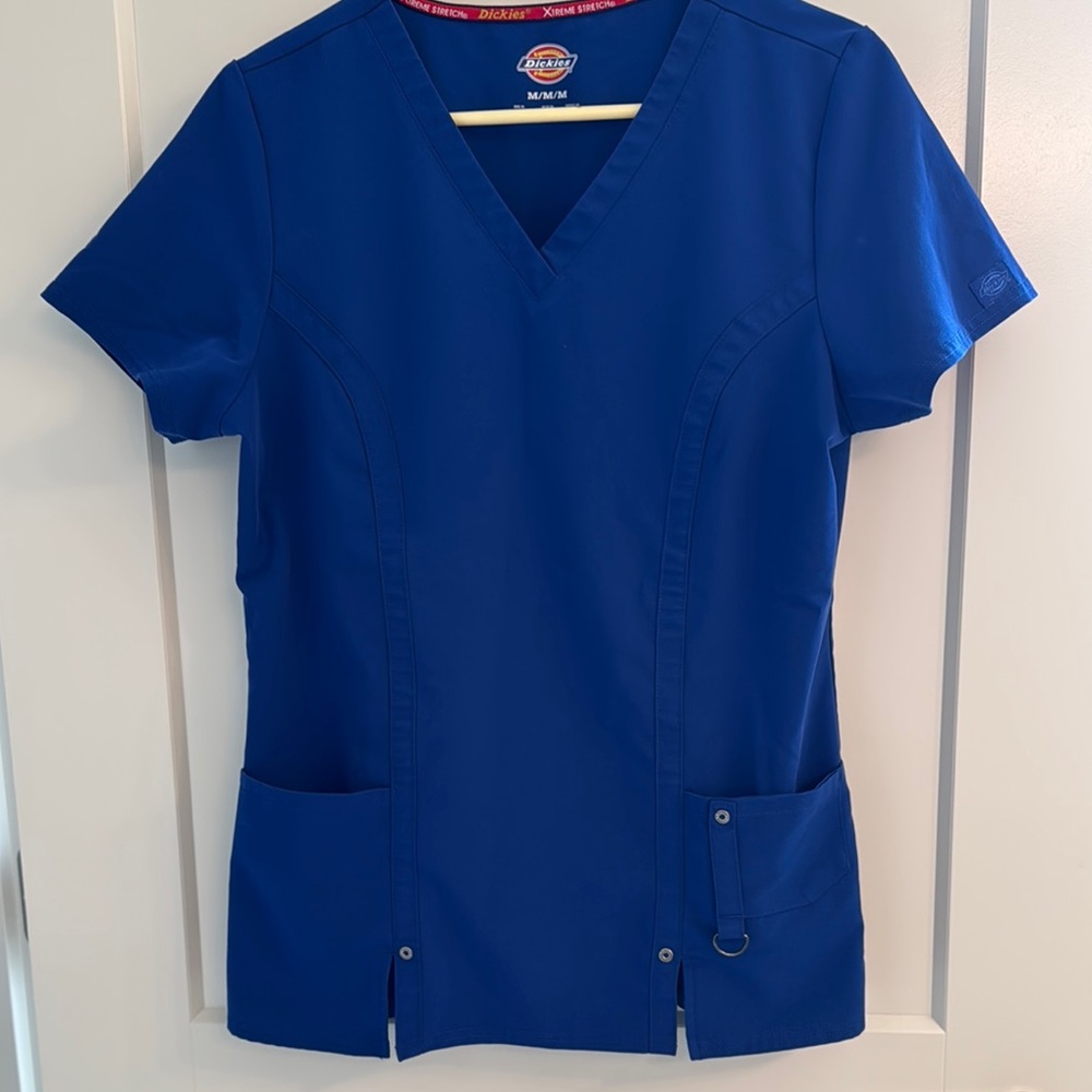 Dickies Women's Blue V-Neck Scrub Top